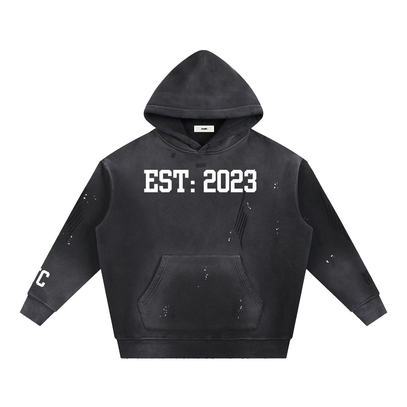 "Established" SK Vintage Frayed  Hoodie