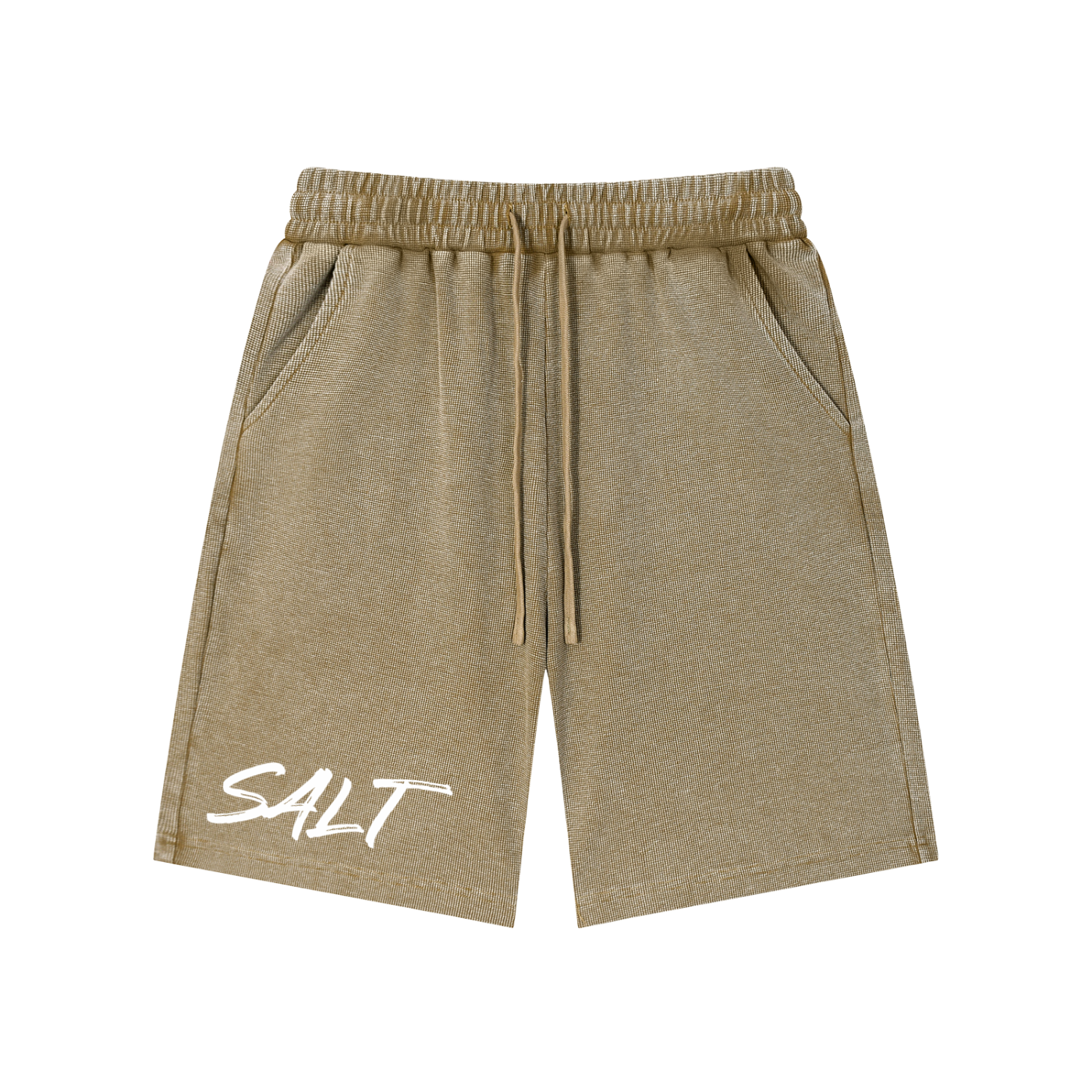 SK Stone-wash Waffle Knit Shorts