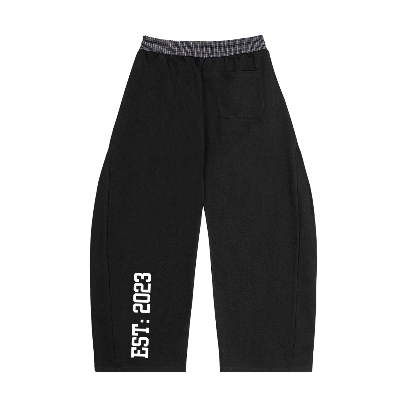 Sk Plaid Waistband Barrel Sweatpants