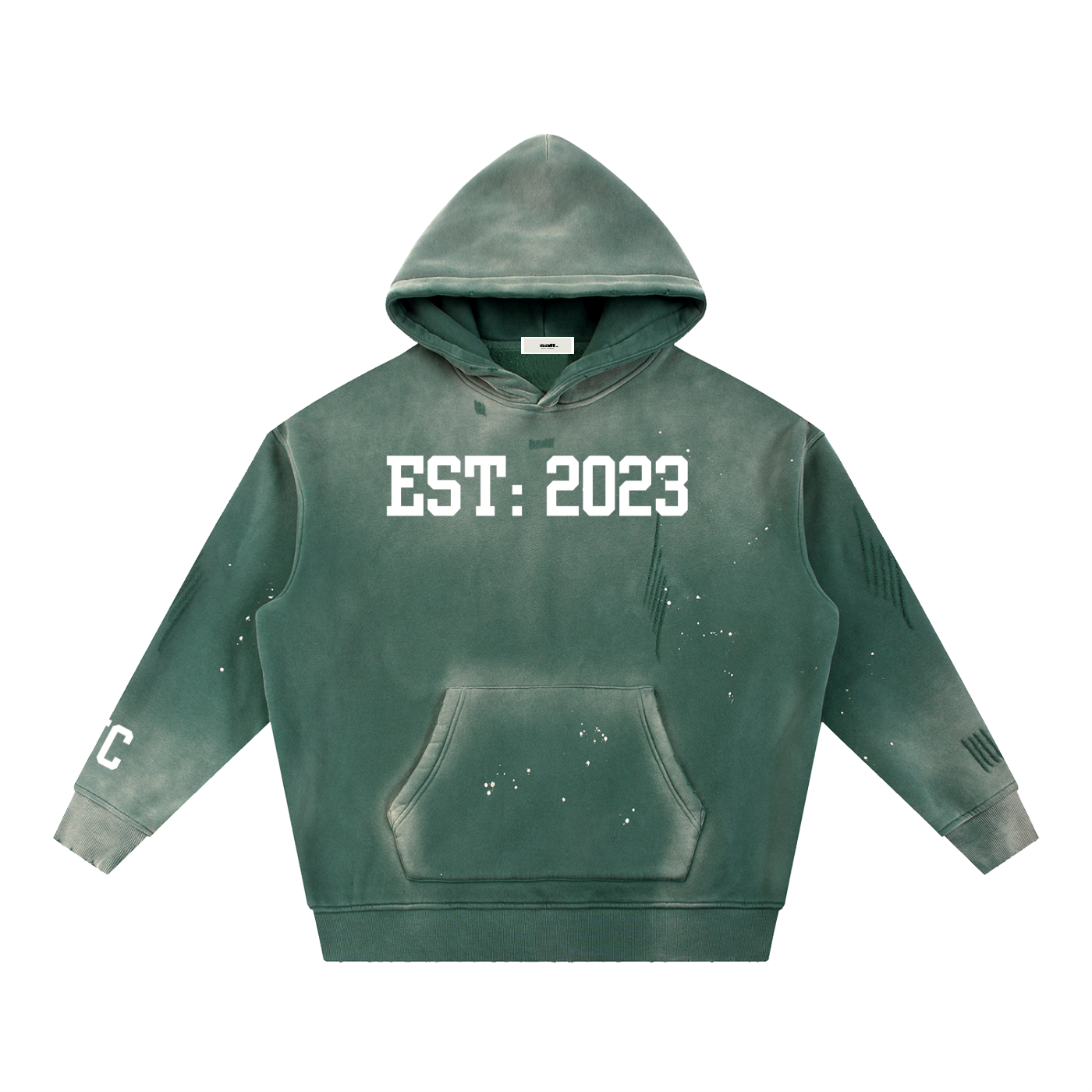 "Established" SK Vintage Frayed  Hoodie