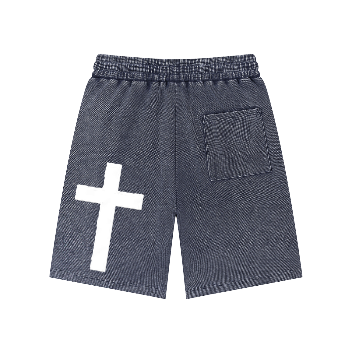 SK Stone-wash Waffle Knit Shorts