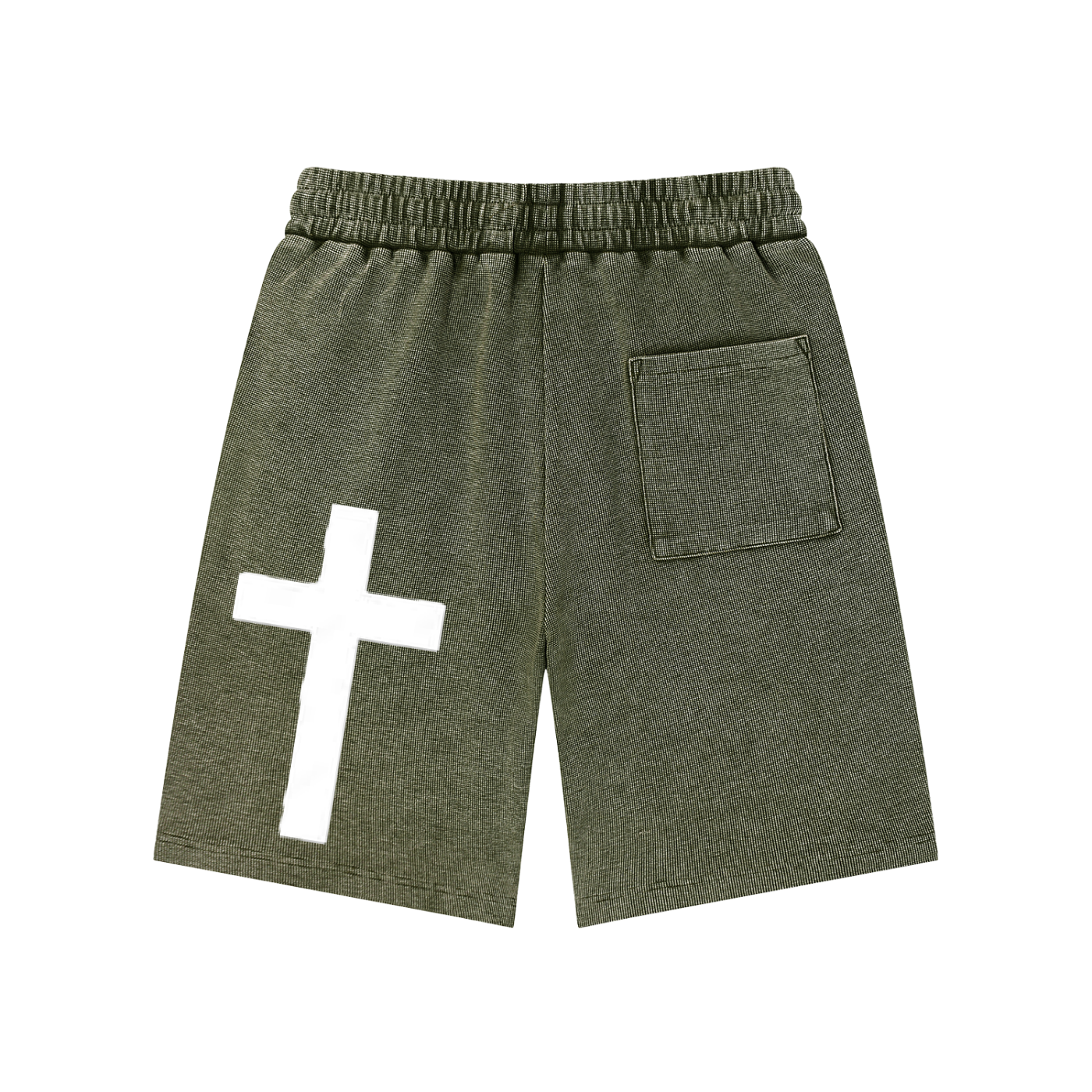 SK Stone-wash Waffle Knit Shorts