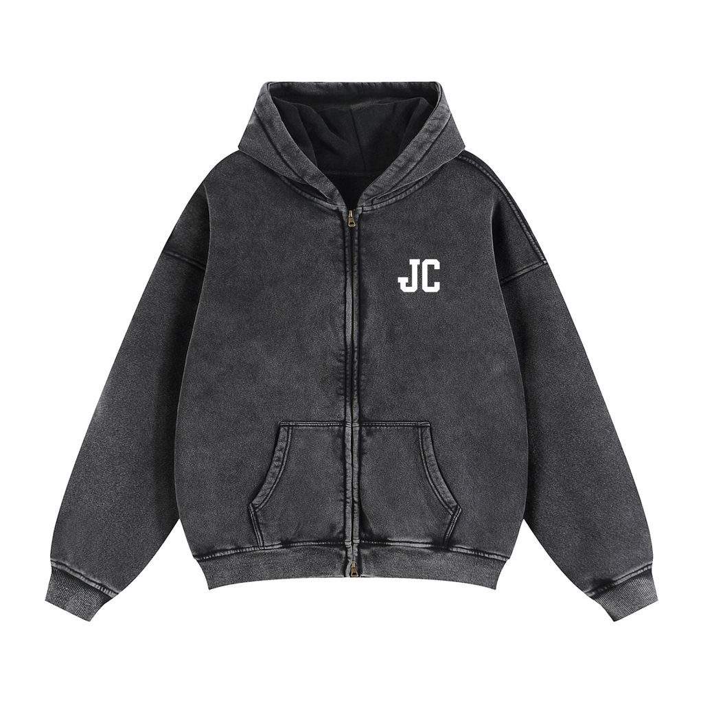 Zip-Through Boxy Fleece Hoodie