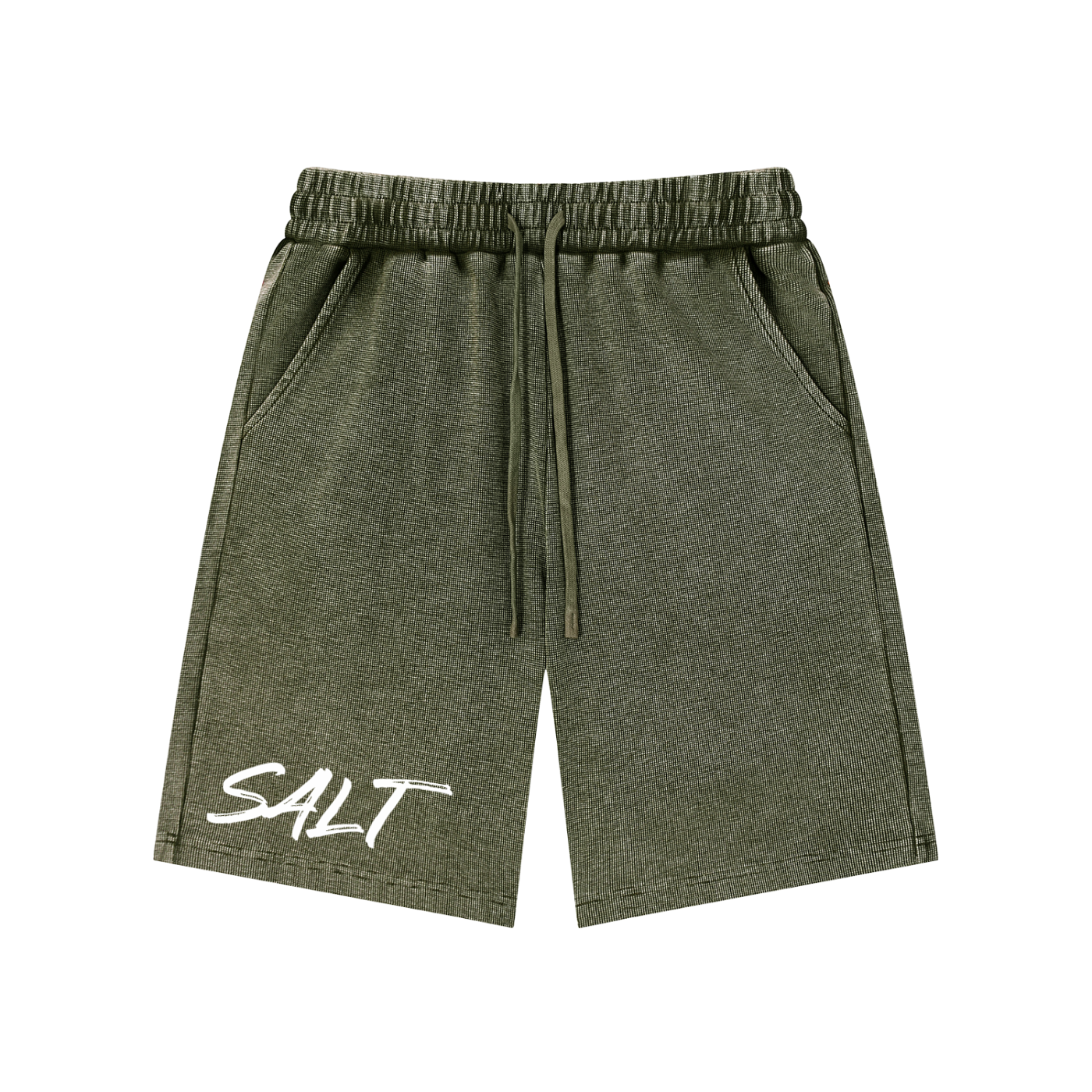 SK Stone-wash Waffle Knit Shorts